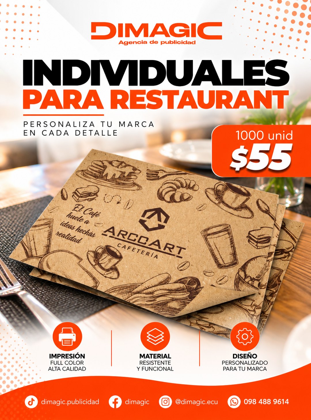 Menuderos personalizados para restaurante